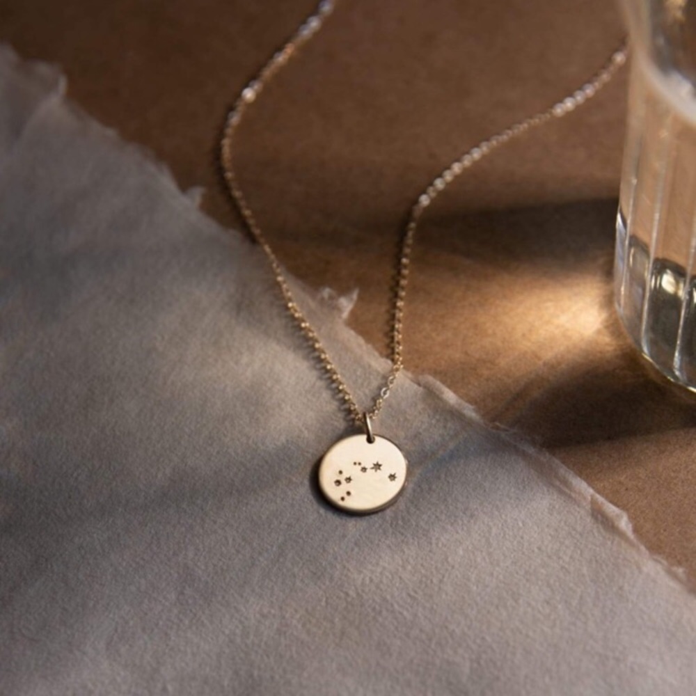 Zodiac Constellation Star Birth Charm Necklace - Picture 2 of 15